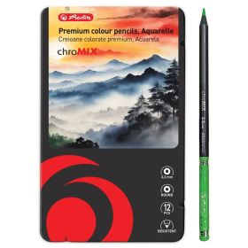 Creioane colorate acuarela HERLITZ ChroMIX Aquarelle, 12 culori/set